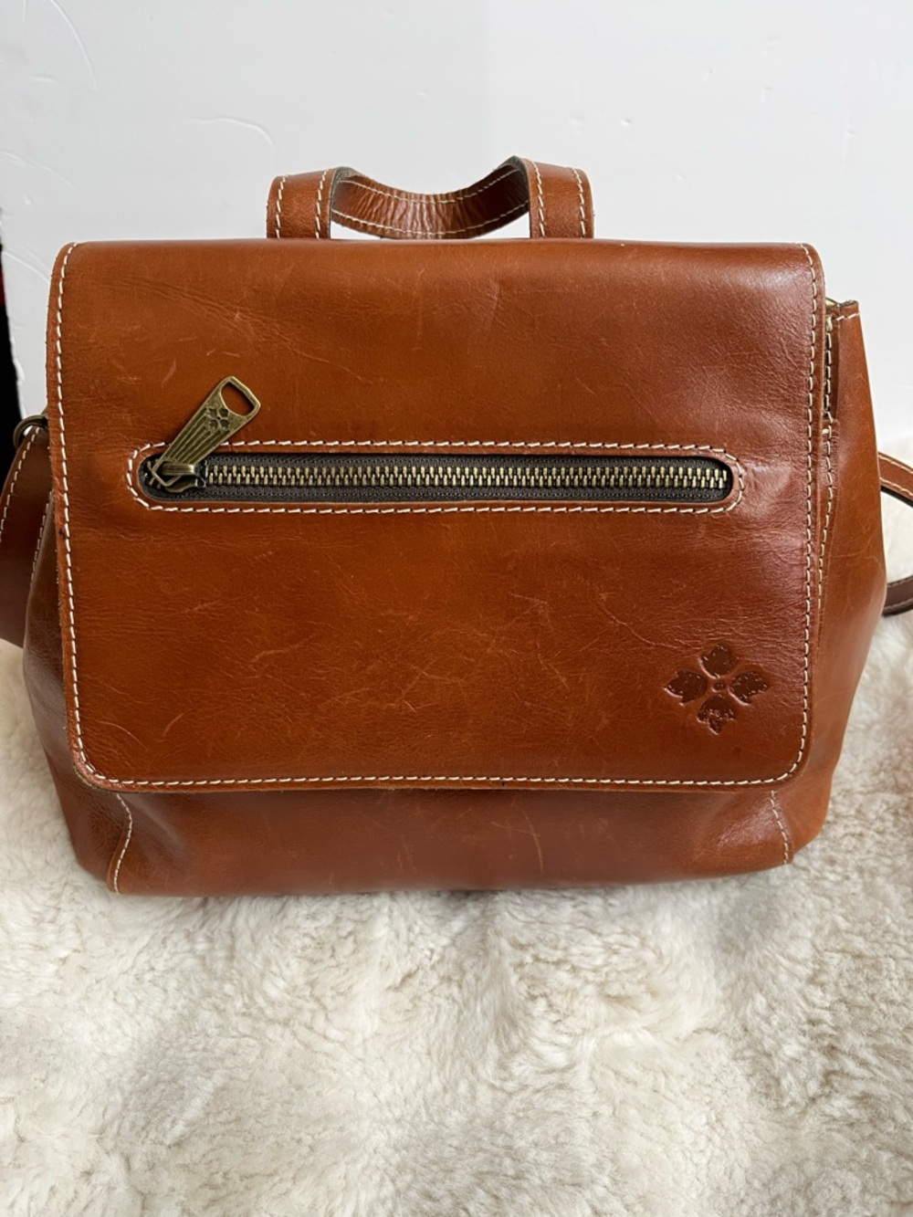 Patricia Nash Brown Leather Convertible Backpack - Picture 4 of 16